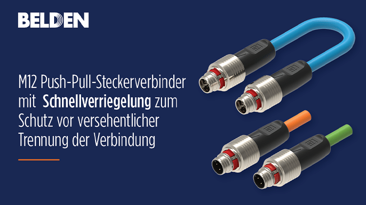 Belden bringt neue M12-Push-Pull-Steckverbinder auf den Markt. | Bild: Belden