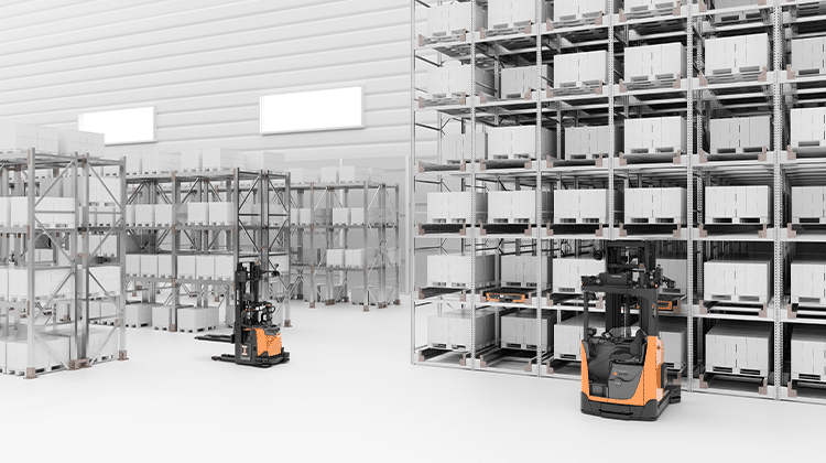 Swarm Automation Storage ist eine hochdichte, automatisierte und flexible Lösung aus fahrerlosen Gabelstaplern sowie Paletten-Shuttle-Einheiten aus den bewährten Schlüsselprodukten von Toyota Material Handling. | Bild: TMHE / Toyota Material Handling